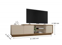 MEUBLE TV LAS VEGAS (2PCS) STAND LAMINATED/OFF WH